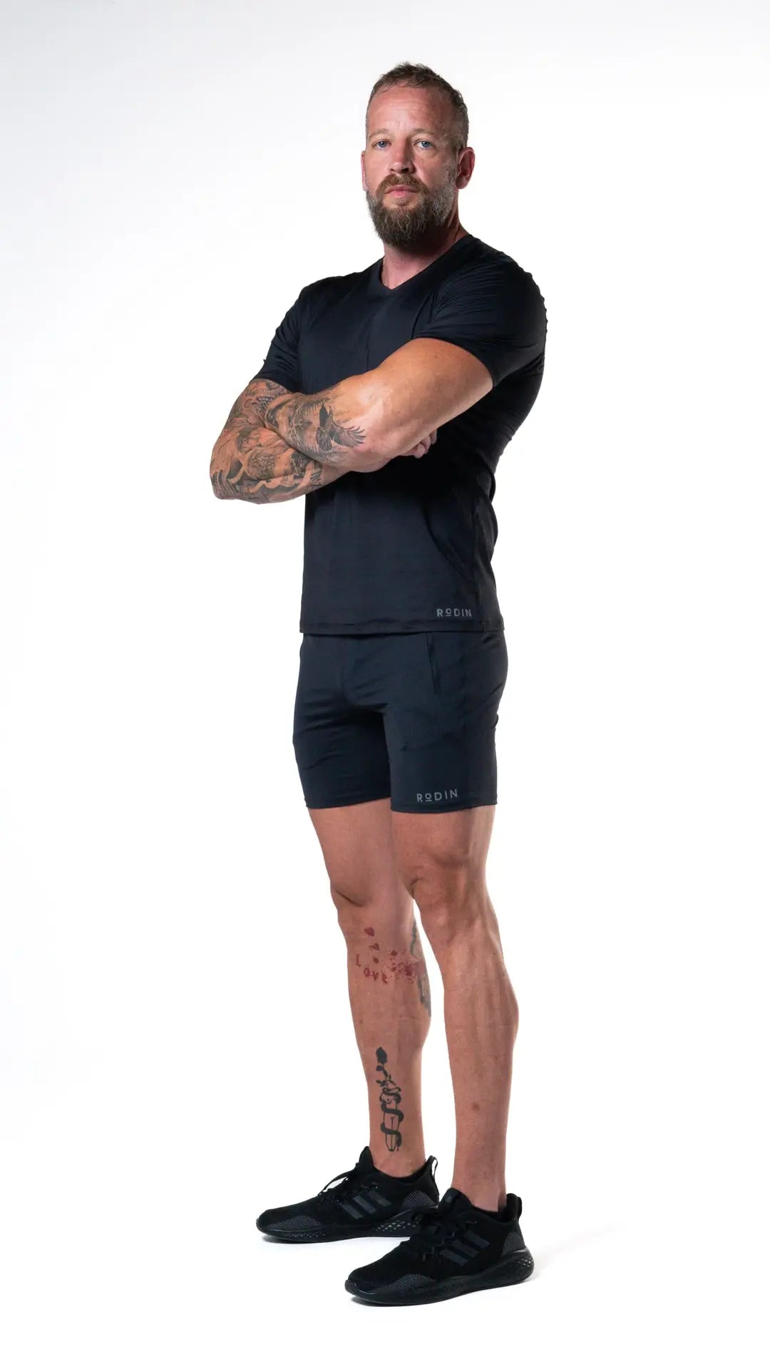 Man wearing the Diesel short functional athlete of color black#color_black