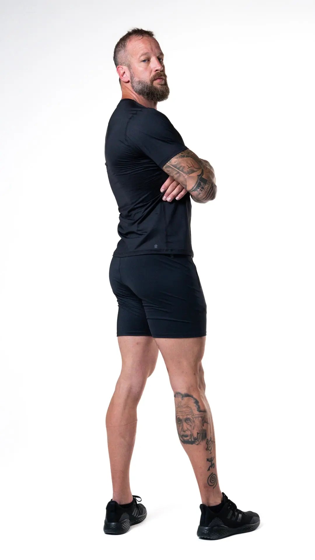 Man wearing the Diesel short functional athlete of color black#color_black