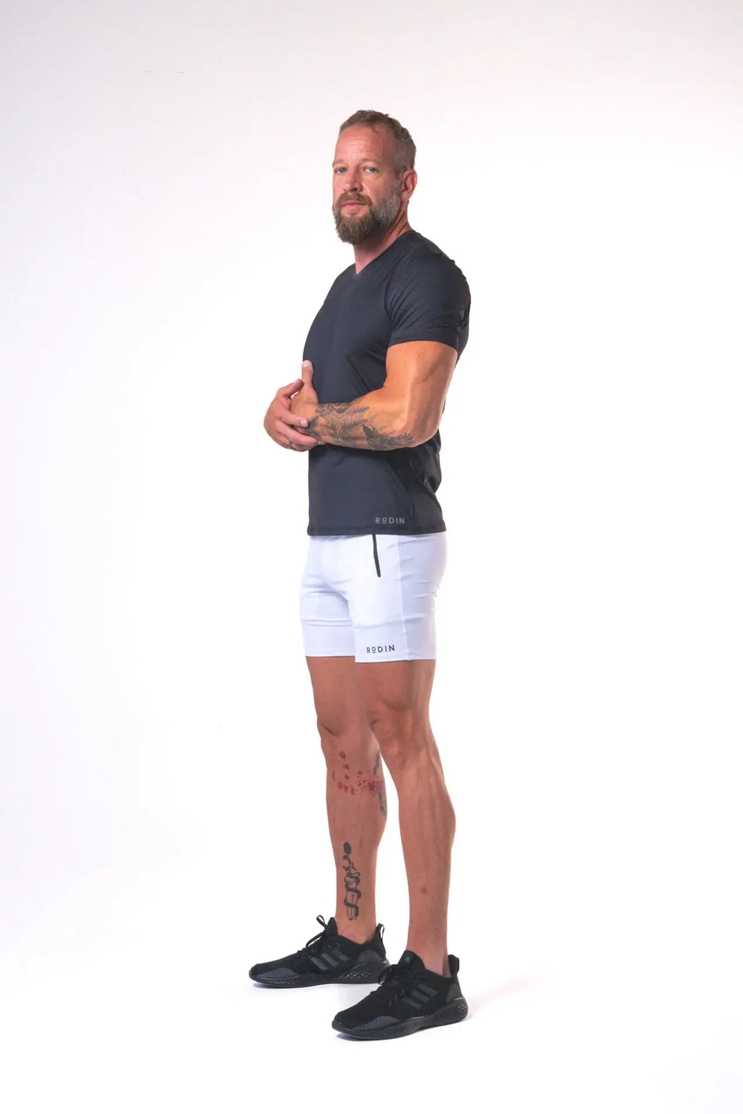 Man wearing the Diesel short functional athlete of color white#color_white